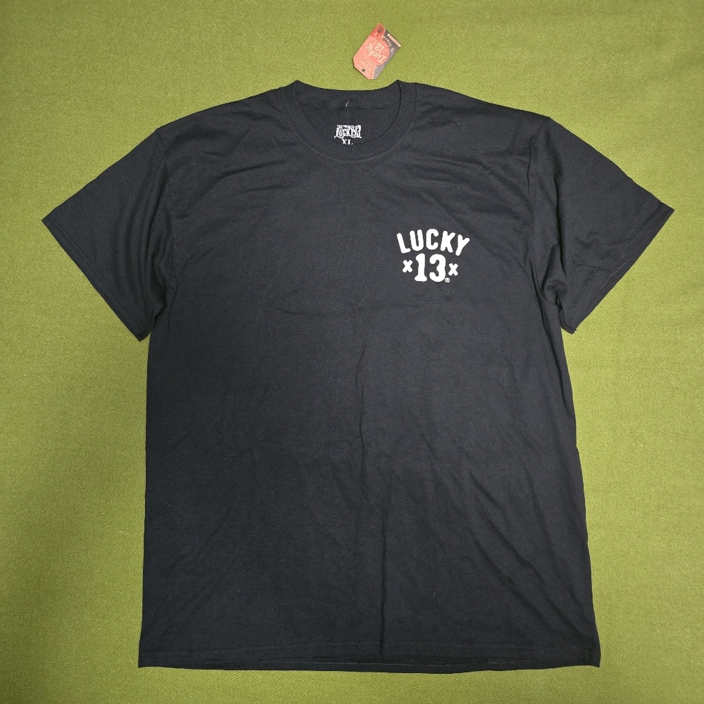 Lucky 13  Brand Black Graphic Tee